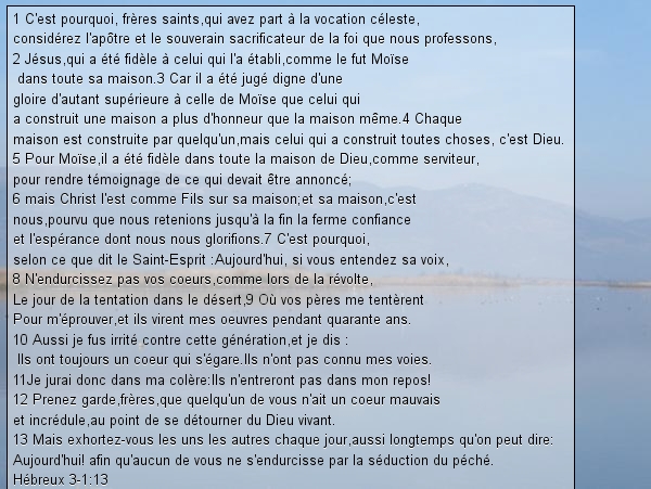 Hébreux 3v1.13