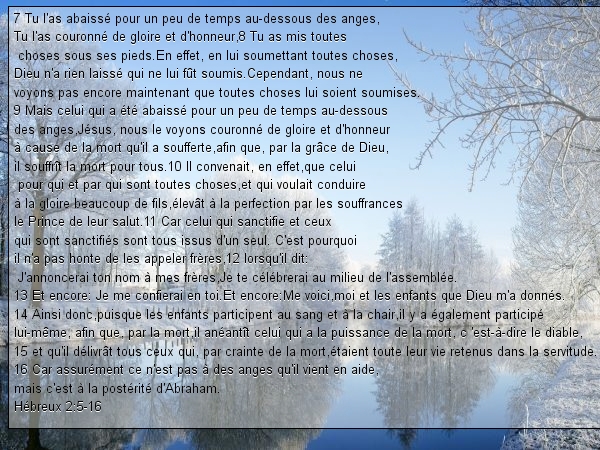Hebreux 2v7 .16