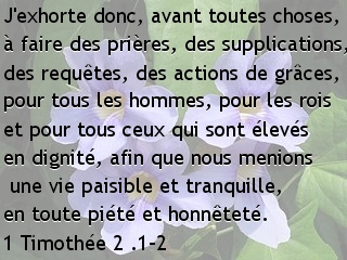 1 Timothée 2 .1-2