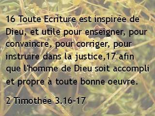 2 Timothée 3.16-17...