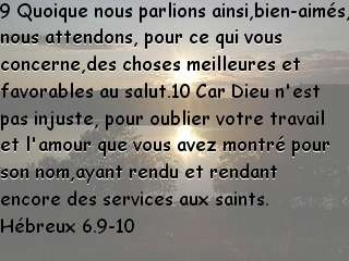 Hébreux 6.9-10