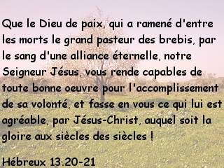 Hébreux 13.20-21
