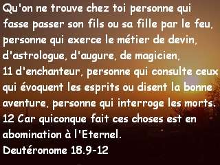 Deutéronome 18.9-12