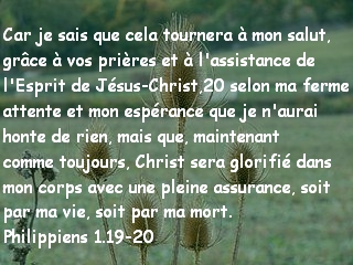 Philippiens 1.19-20