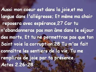 Actes 2.26-28
